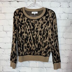 John + Jenn Leopard Print Sweater - Black and Tan